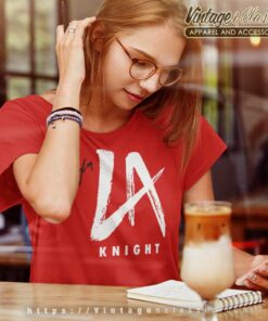 La Knight Shirt Autographed Red La Knight Logo 6 La Knight Shirt Autographed Red La Knight Logo Women TShirt