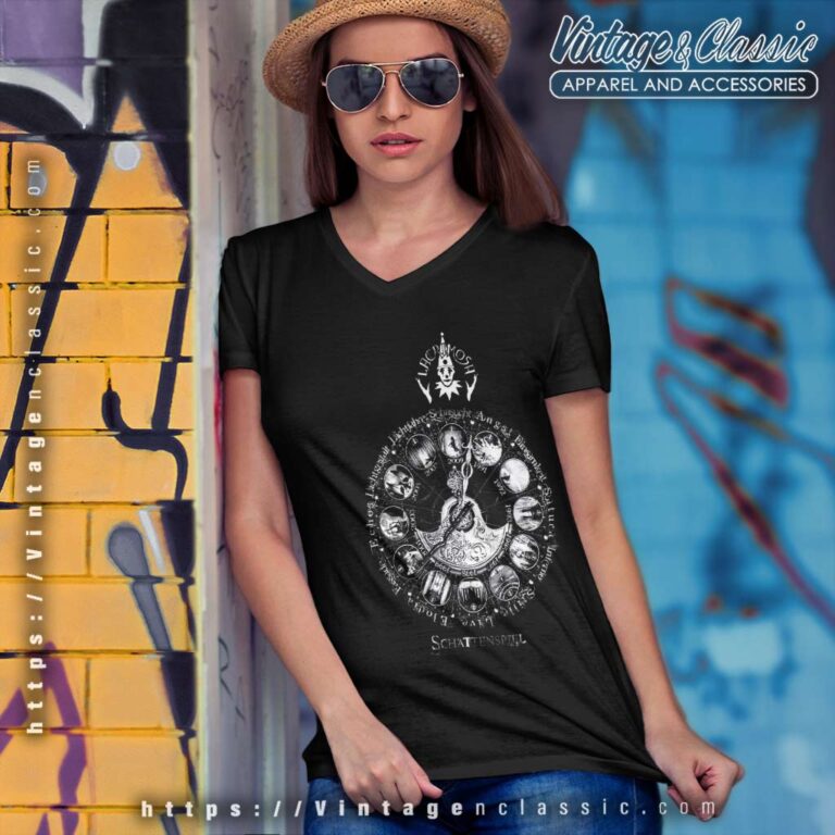 Lacrimosa Schattenspiel Album Cover V Neck TShirt Lacrimosa Schattenspiel Album Cover V Neck TShirt