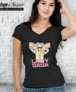 Lady Gaga Airbrush Shirt 6 Lady Gaga Airbrush V Neck TShirt