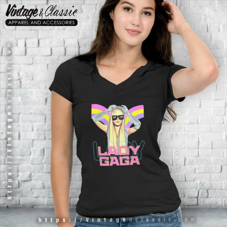 Lady Gaga Airbrush V Neck TShirt Lady Gaga Airbrush V Neck TShirt