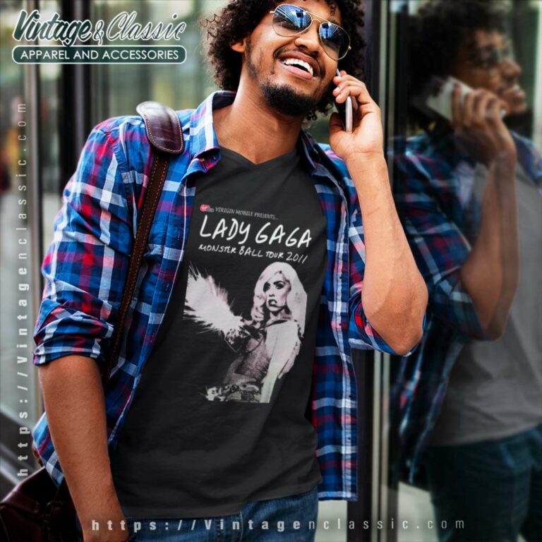 Lady Gaga Monster Ball Tour V Neck TShirt Lady Gaga Monster Ball Tour V Neck TShirt