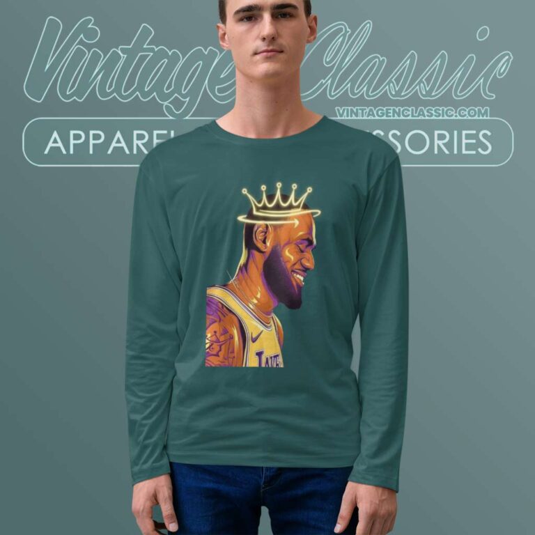 Lakers King Lebron James Poster Long Sleeve Tee Lakers King Lebron James Poster Long Sleeve Tee