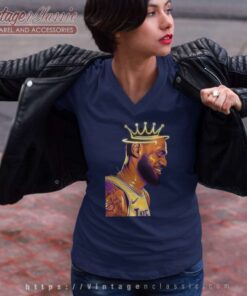 Lakers King Lebron James Poster Shirt 6 Lakers King Lebron James Poster V Neck TShirt