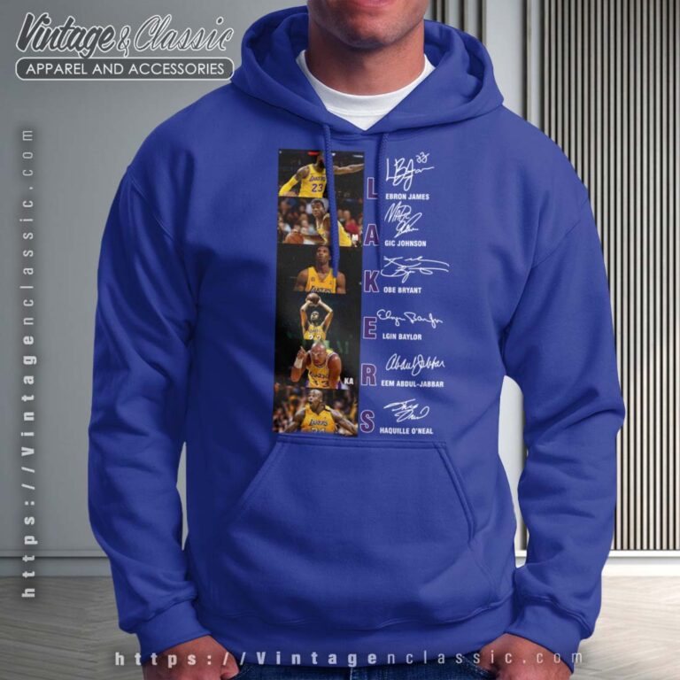 Lakers Lebron James Magic Johnson Kobe Bryant Elgin Signature Royal Hoodie Lakers Lebron James Magic Johnson Kobe Bryant Elgin Signature Royal Hoodie