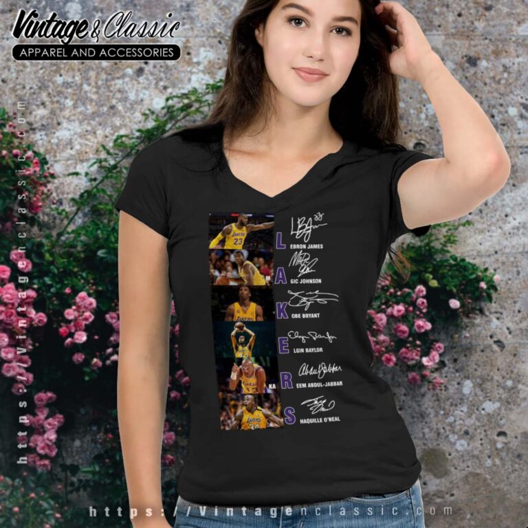 Lakers Lebron James Magic Johnson Kobe Bryant Elgin Signature V Neck Lakers Lebron James Magic Johnson Kobe Bryant Elgin Signature V Neck