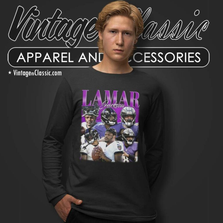 Lamar Jackson 90s Fans Gift Long Sleeve Tee Lamar Jackson 90s Fans Gift Long Sleeve Tee