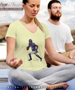 Lamar Jackson Superstar Pose Baltimore Ravens Signature V Neck TShirt