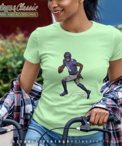 Lamar Jackson Superstar Pose Baltimore Ravens Signature Women TShirt