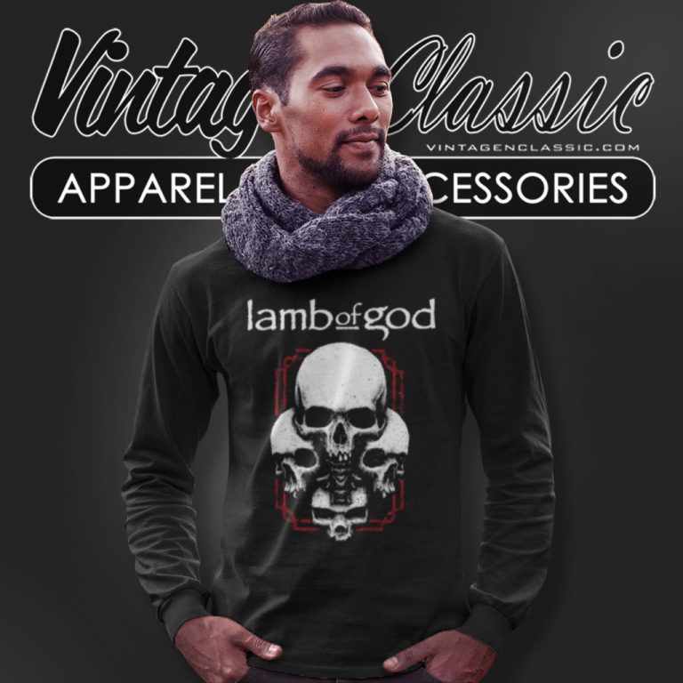 Lamb Of God 4 Skulls Long Sleeve Tee Lamb Of God 4 Skulls Long Sleeve Tee