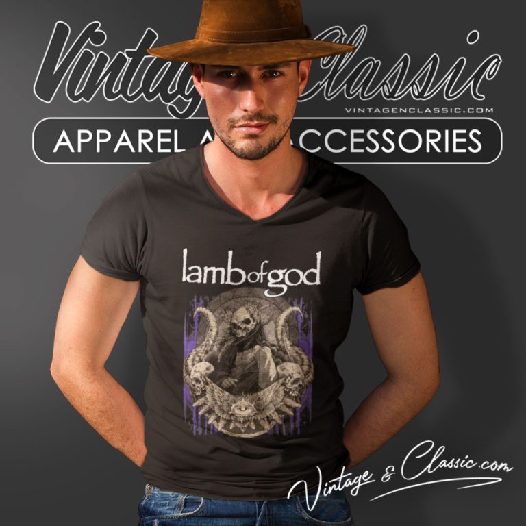 Lamb Of God Album Cover V Neck TShirt Lamb Of God Album Cover V Neck TShirt