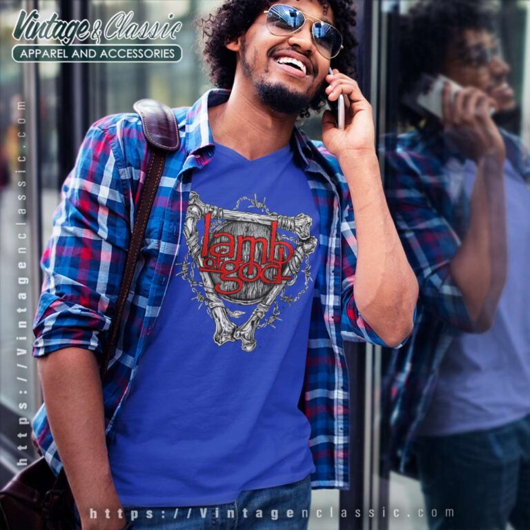 Lamb Of God Bone Frame V Neck TShirt Lamb Of God Bone Frame V Neck TShirt