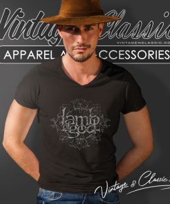 Lamb Of God Logo Band V Neck TShirt