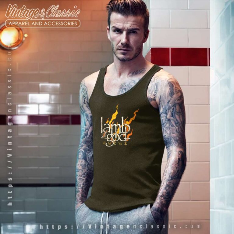Lamb Of God Omens Fire Logo Tank Top Racerback Lamb Of God Omens Fire Logo Tank Top Racerback