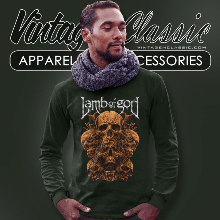 Lamb Of God Rooted Skulls Long Sleeve Tee Lamb Of God Rooted Skulls Long Sleeve Tee