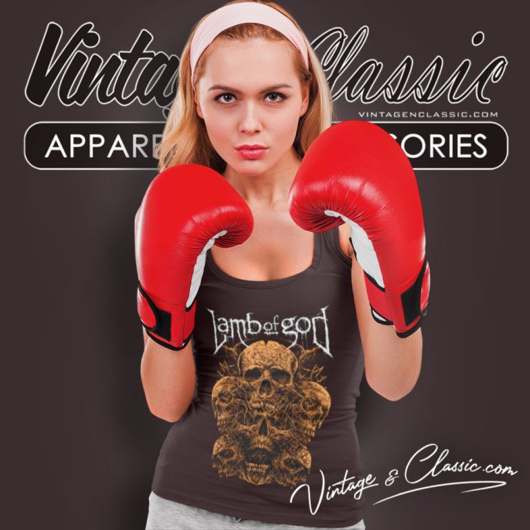 Lamb Of God Rooted Skulls Tank Top Racerback Lamb Of God Rooted Skulls Tank Top Racerback