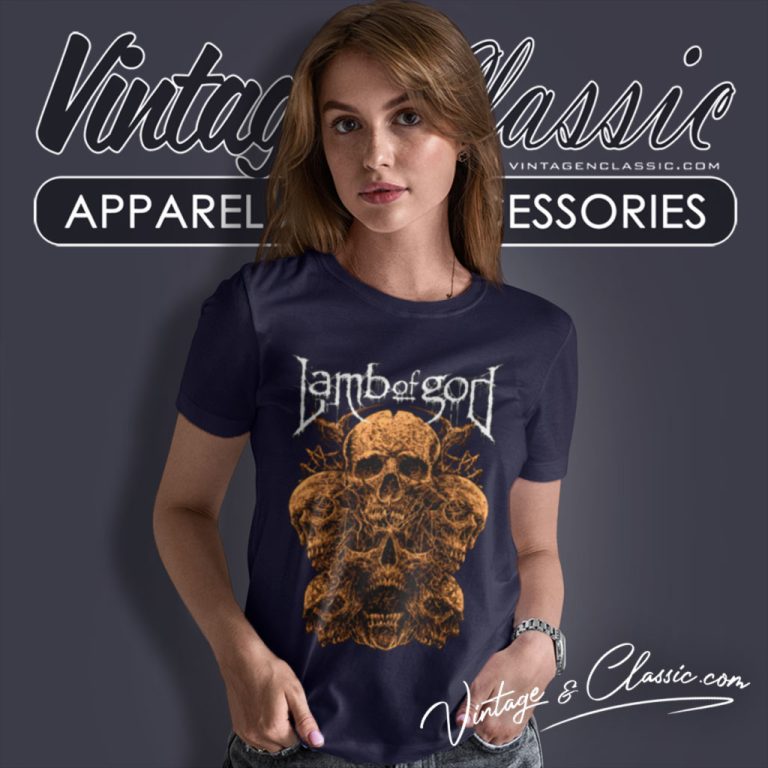 Lamb Of God Rooted Skulls Women T Shirt Lamb Of God Rooted Skulls Women T Shirt