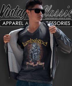 Lamb Of God Shirt Again We Rise V Neck TShirt