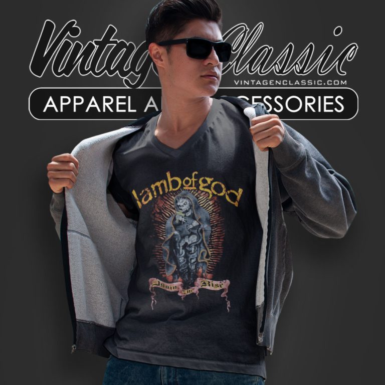 Lamb Of God Shirt Again We Rise V Neck TShirt Lamb Of God Shirt Again We Rise V Neck TShirt