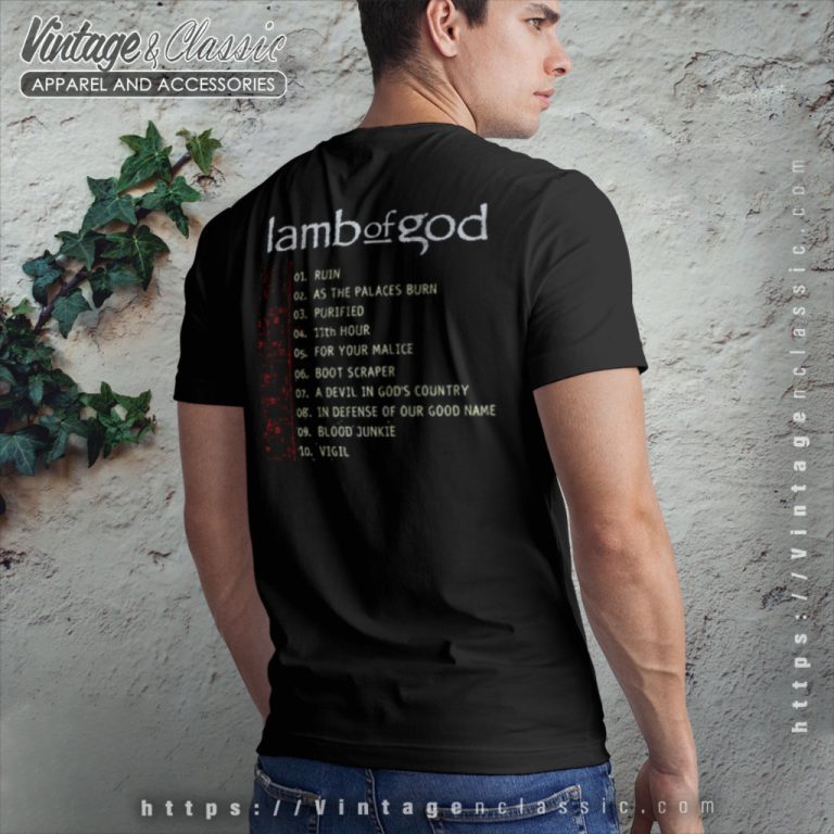 Lamb Of God Shirt Album Tracklist Backside T Shirt 1 Lamb Of God Shirt Album Tracklist Backside T Shirt 1