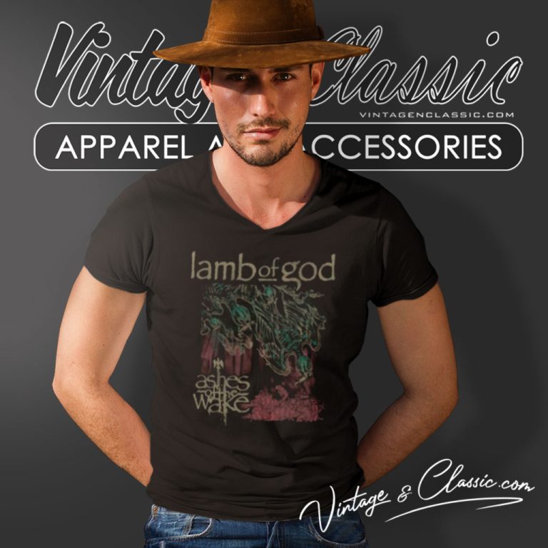 Lamb Of God Shirt Ashes Of The Wake Tracklist V Neck TShirt Lamb Of God Shirt Ashes Of The Wake Tracklist V Neck TShirt