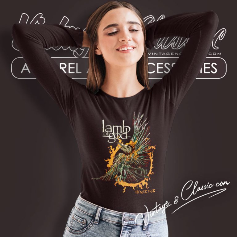 Lamb Of God Shirt Omens Skeleton Eagle Long Sleeve Tee Lamb Of God Shirt Omens Skeleton Eagle Long Sleeve Tee