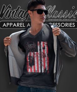 Lamb Of God Shirt Pure American Metal Flag V Neck TShirt