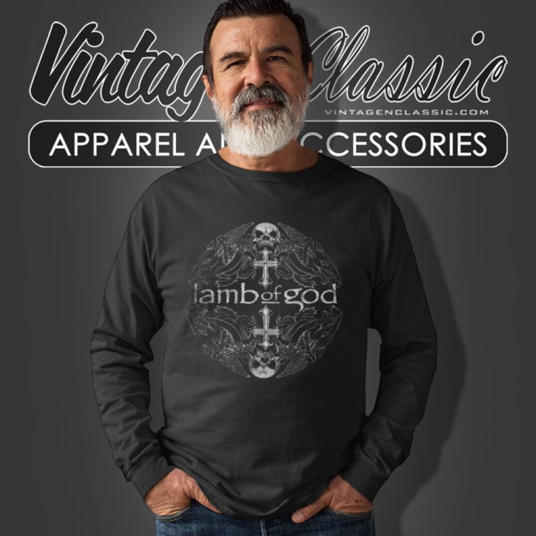 Lamb Of God Shirt Skeleton Eagle Long Sleeve Tee Lamb Of God Shirt Skeleton Eagle Long Sleeve Tee