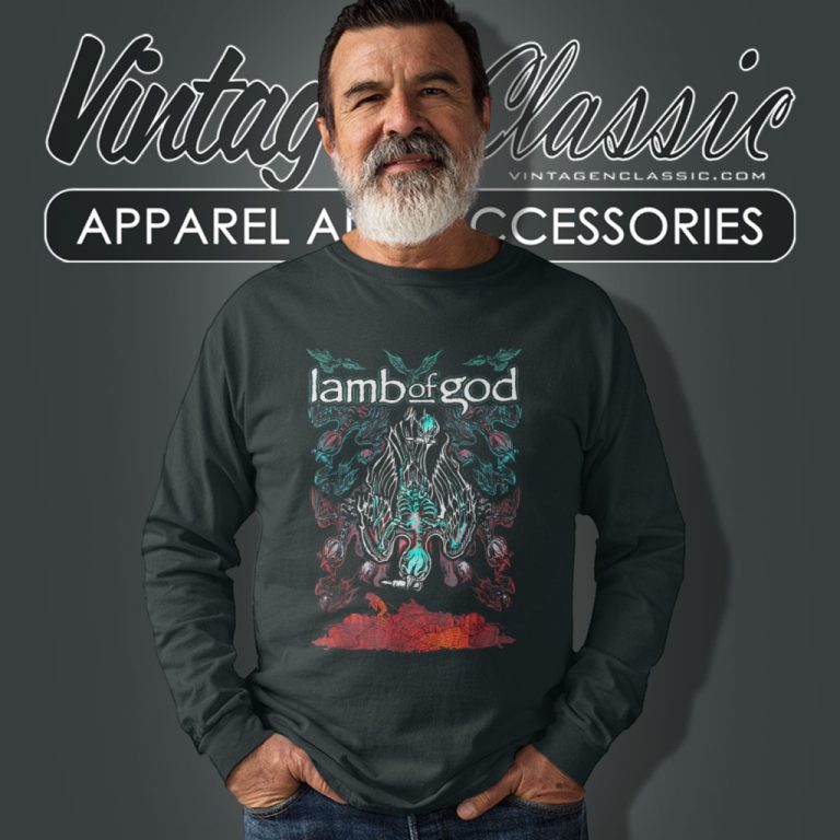 Lamb Of God Skeleton Birds Long Sleeve Tee Lamb Of God Skeleton Birds Long Sleeve Tee