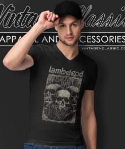 Lamb Of God Skull V Neck TShirt