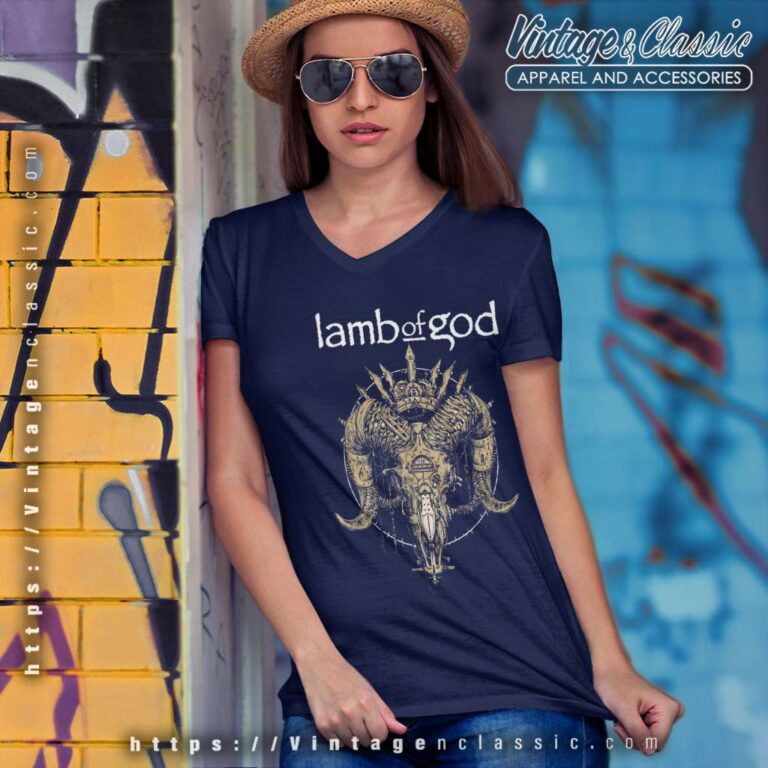 Lamb Of God Steam Skull V Neck TShirt Lamb Of God Steam Skull V Neck TShirt