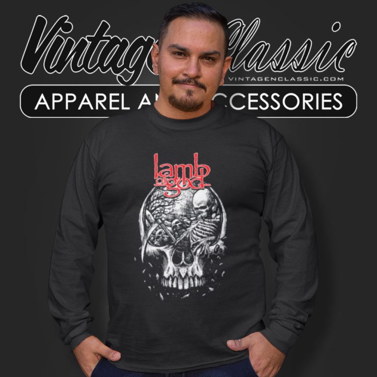 Lamb Of God Tomb Skull Long Sleeve Tee Lamb Of God Tomb Skull Long Sleeve Tee