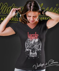 Lamb Of God Tomb Skull V Neck TShirt