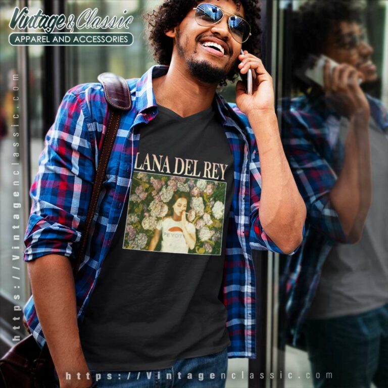 Lana Del Rey Flower Smoke V Neck TShirt Lana Del Rey Flower Smoke V Neck TShirt