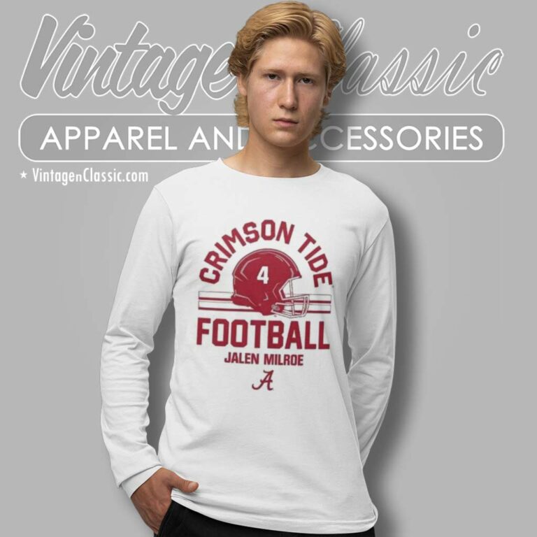 Lank Alabama Crimson Tide V2 Jalen Milroe Long Sleeve Tee Lank Alabama Crimson Tide V2 Jalen Milroe Long Sleeve Tee