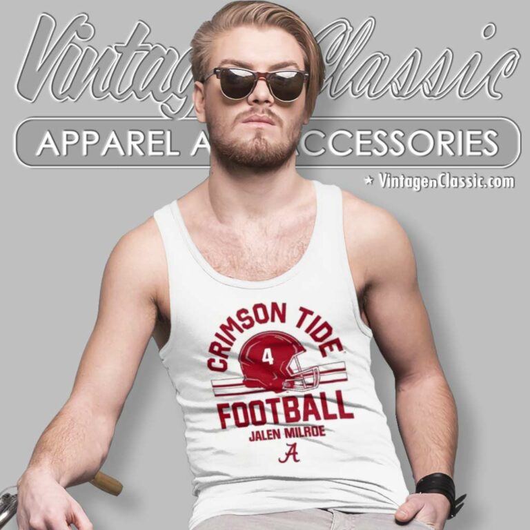 Lank Alabama Crimson Tide V2 Jalen Milroe Tank Top Racerback Lank Alabama Crimson Tide V2 Jalen Milroe Tank Top Racerback