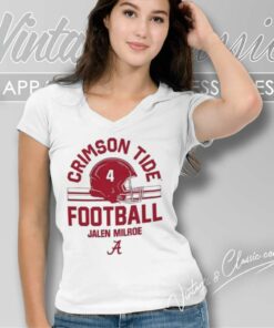Lank Alabama Crimson Tide V2 Jalen Milroe V Neck TShirt