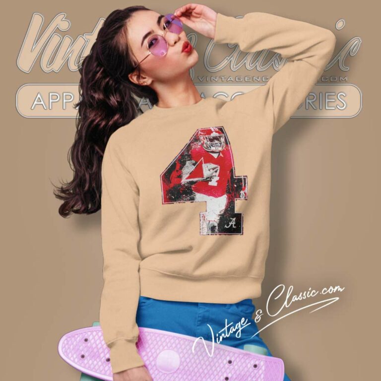 Lank Alabama Jalen Milroe No 4 Ncaa Football Sweatshirt Lank Alabama Jalen Milroe No 4 Ncaa Football Sweatshirt