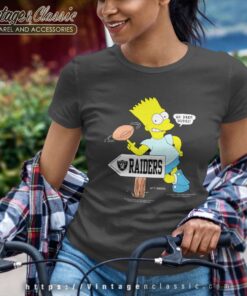 Large Raiders Bart Simpson Cartoon Women TShirt
