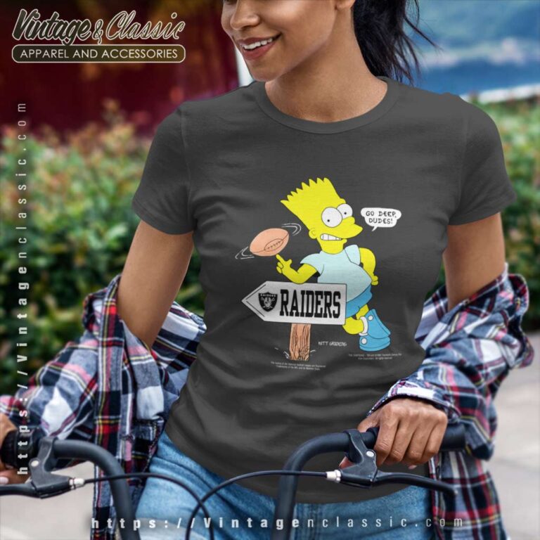Large Raiders Bart Simpson Cartoon Women TShirt Large Raiders Bart Simpson Cartoon Women TShirt