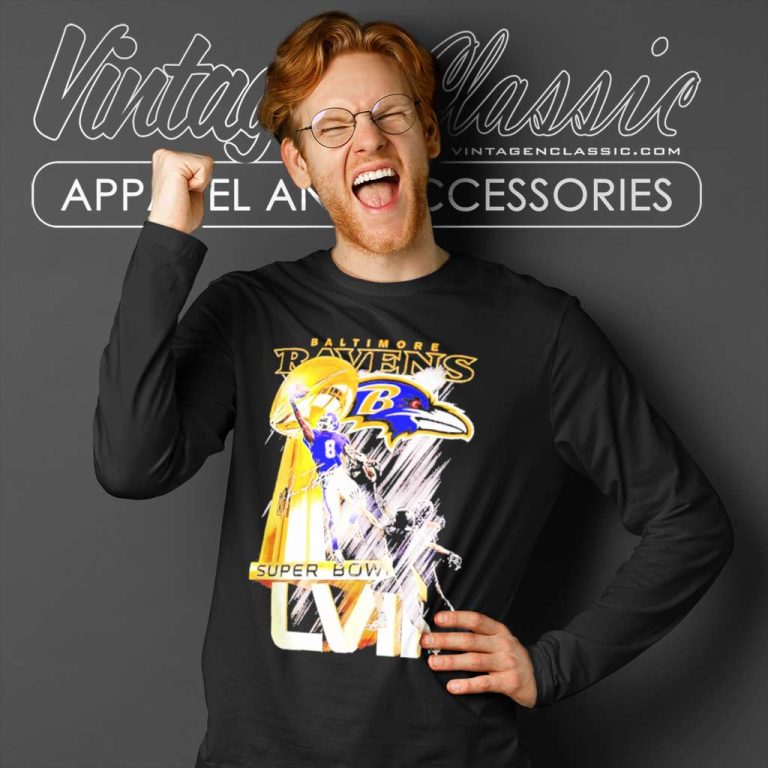 Larry Jackson Baltimore Ravens Super Bowl Signature Long Sleeve Tee Larry Jackson Baltimore Ravens Super Bowl Signature Long Sleeve Tee