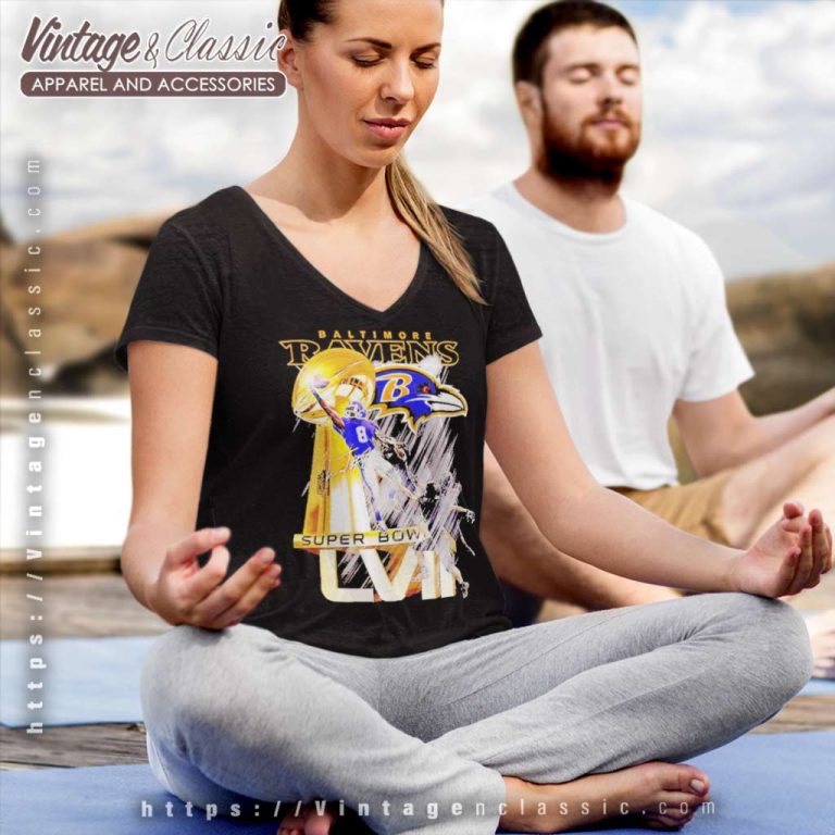 Larry Jackson Baltimore Ravens Super Bowl Signature V Neck TShirt Larry Jackson Baltimore Ravens Super Bowl Signature V Neck TShirt