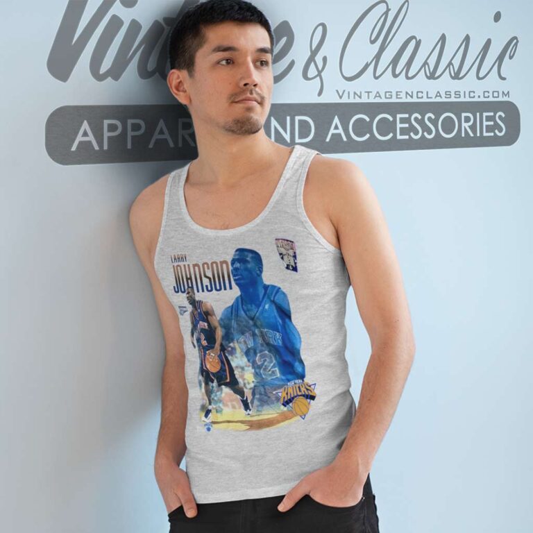 Larry Johnson Pro Player New York Knicks Player Tank Top Racerback Larry Johnson Pro Player New York Knicks Player Tank Top Racerback