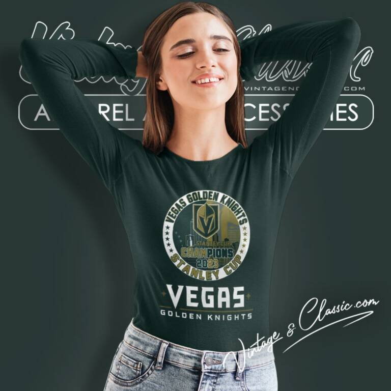 Las Vegas Hockey Team Golden Knights Champions 2023 First Time Long Sleeve Tee Las Vegas Hockey Team Golden Knights Champions 2023 First Time Long Sleeve Tee