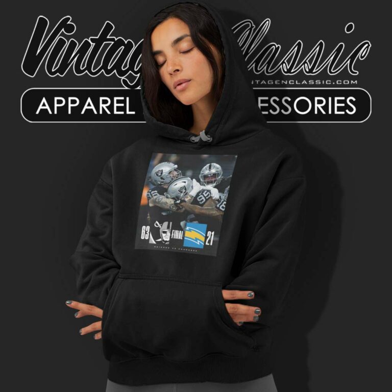 Las Vegas Raiders 63 21 Chargers Hoodie Las Vegas Raiders 63 21 Chargers Hoodie