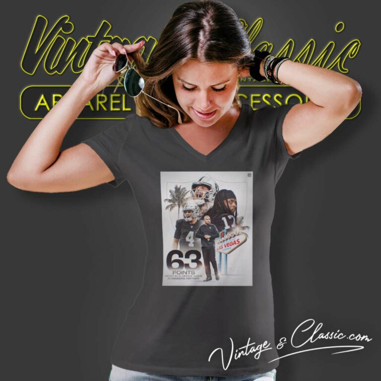 Las Vegas Raiders 63 Points Shirt Most Points In Raider History V Neck TShirt Las Vegas Raiders 63 Points Shirt Most Points In Raider History V Neck TShirt