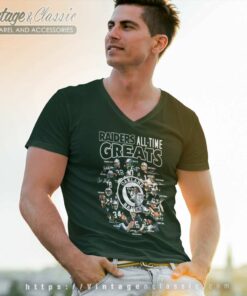 Las Vegas Raiders All Time Greats Black V Neck TShirt