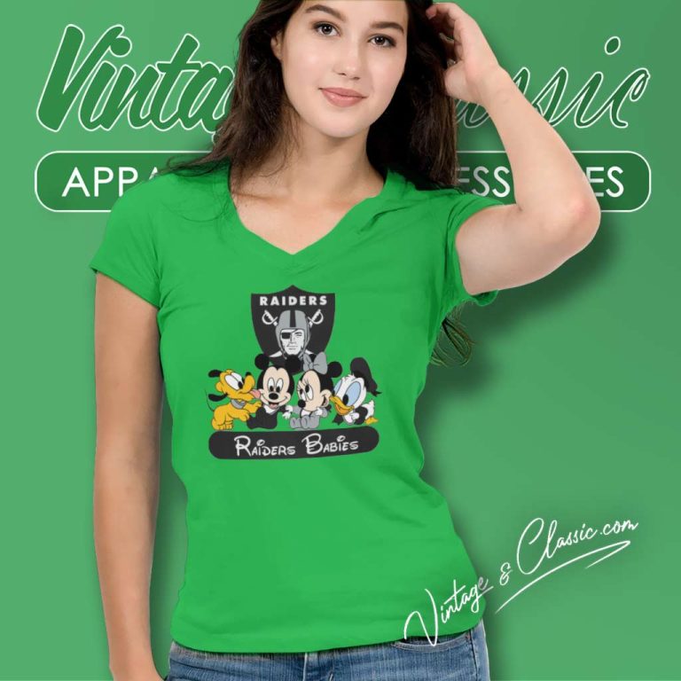 Las Vegas Raiders Babies Disney V Neck TShirt Las Vegas Raiders Babies Disney V Neck TShirt