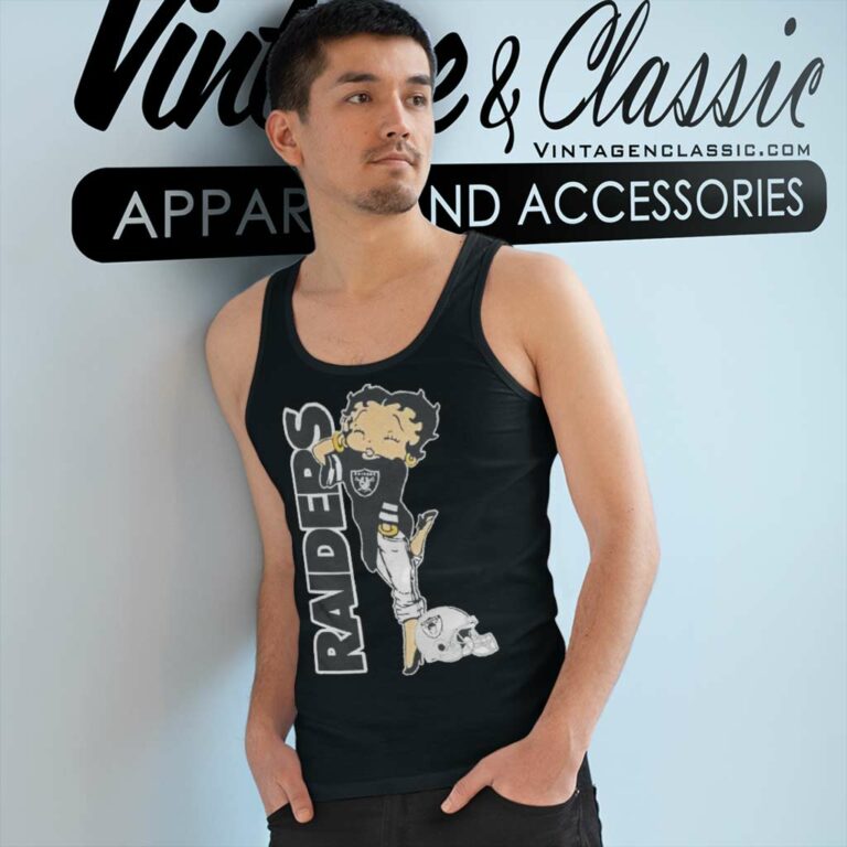 Las Vegas Raiders Betty Boop Fan Tank Top Racerback Las Vegas Raiders Betty Boop Fan Tank Top Racerback