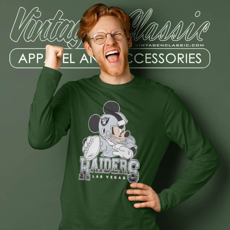 Las Vegas Raiders Disney Mickey Long Sleeve Tee Las Vegas Raiders Disney Mickey Long Sleeve Tee