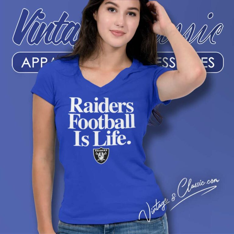 Las Vegas Raiders Football Is Life 2024 Logo V Neck TShirt Las Vegas Raiders Football Is Life 2024 Logo V Neck TShirt